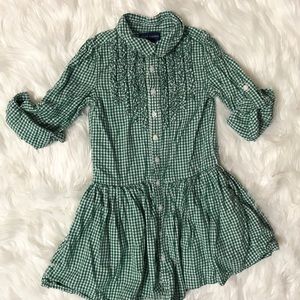 Ralph Lauren Green Plaid Toddler Girl Dress 4T